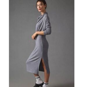 New Anthropologie Daily Practice Karigan Midi Sweater Dress Turtleneck Edition